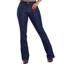 Calça Country Feminina Jeans Flare Premium PLUS SIZE Sky Escuro com Bordado no Bolso- Rodeo Farm Calça Country Feminina Jeans Flare Premium PLUS SIZE Sky Escuro com Bordado no Bolso- Rodeo Farm