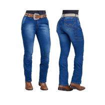 Calça Country Feminina Jeans Minuty Carpinteira Azul Escura Ref.95582 Calça Country Feminina Jeans Minuty Carpinteira Azul Escura Ref.95582