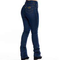 Calça Country Jeans C/ Detalhe Bordado Lycra P/ Usar C/ Bota