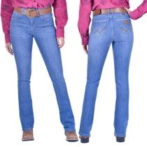 Calça Country Jeans Feminina Original Cowgirl Wrangler Delavê Boot Cut Ref. 09MWZIB32