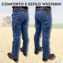 Calça Country Jeans Masculina Carpinteira Race Bull Delavê Cowboy Sertanejo