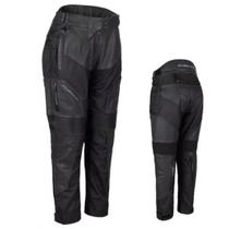 Calça Couro Motociclista Feminina Texx Falcon V2 Impermeável