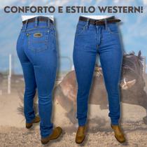 Calça Cowgirl Feminina Tradicional Terra de Rodeio Delavê Boiadeira Country