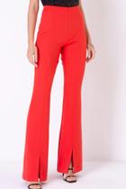 Calça Crepe Cintura Alta Vermelho