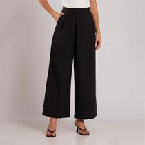 Calça Crepe Cós Transpassado Preto Miss Joy 8476 Feminino Cor:PretoTamanho:40