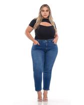 Calça Cropped Cintura Alta Plus Size Fact Jeans L090