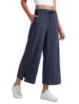 Calça CRZ YOGA Wide Leg Cropped Azul Marinho 63cm Médio Calça CRZ YOGA Wide Leg Cropped Azul Marinho 63cm Médio