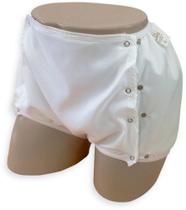 Calça cueca Plástica ABERTA luxo com botão Adulto tamanho P original incontinencia nacional