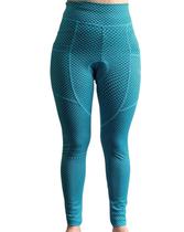 Calça Cycling Texturizada Com Bolsos Villa Sports VERDE ÁGUA VERDE ÁGUA