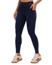 Calça de Academia Feminina Legging Azul Marinho com Bolso Premium Fitness Emana Use True