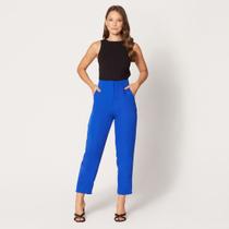 Calça de Alfaiataria Cintura Alta Azul Royal