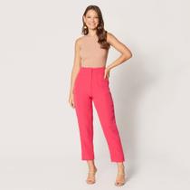 Calça de Alfaiataria Cintura Alta Rosa Calça de Alfaiataria Cintura Alta Rosa