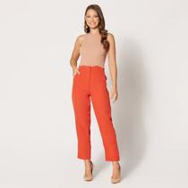 Calça de Alfaiataria Cintura Alta Telha