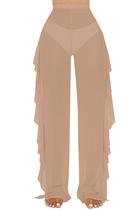 Calça de banho com capa de banho Jumppmile Sheer Mesh Ruffle L Khaki Calça de banho com capa de banho Jumppmile Sheer Mesh Ruffle L Khaki