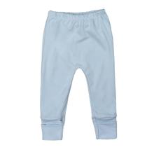 Calça de bebê pé reversível suedine básico azul