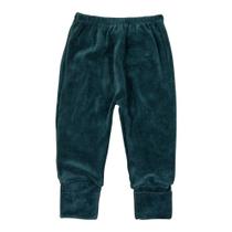 Calça de bebê plush básica verde escuro