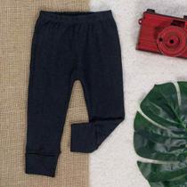 Calça de bebê suedine preto com pé reversível Calça de bebê suedine preto com pé reversível