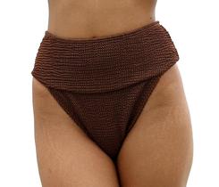 Calça de biquíni feminina COCOSHIP, cintura alta, marrom claro, XXL Calça de biquíni feminina COCOSHIP, cintura alta, marrom claro, XXL