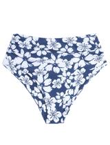 Calça de biquíni ZAFUL de cintura alta franzida para controle de barriga azul M Calça de biquíni ZAFUL de cintura alta franzida para controle de barriga azul M