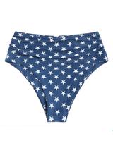 Calça de biquíni ZAFUL de cintura alta franzida para controle de barriga azul S Calça de biquíni ZAFUL de cintura alta franzida para controle de barriga azul S