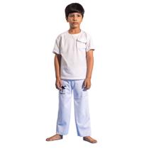 Calça de Capoeira Infantil Branca Poliester 1 Fit