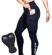Calça De Ciclismo Feminino Cós Alto Com Forro Gel Para Atletas De Alta Performance