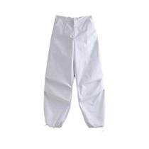 Calça de Corrida Vintage Plissada - Com Bolsos e Cordão para Mulheres Calça de Corrida Vintage Plissada - Com Bolsos e Cordão para Mulheres