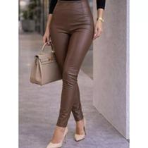 Calça de couro de alta cintura, elegante e confortável Calça de couro de alta cintura, elegante e confortável