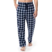 Calça de flanela Fruit of the Loom com fundo de pijama para homens, xadrez azul marinho