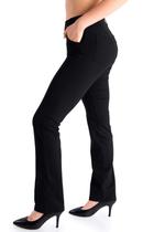 Calça de ioga Yogipace para mulheres com perna reta preta L