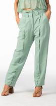 Calça de Linho Feminina Azul Cargo Calça de Linho Feminina Azul Cargo