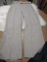 Calca de linho pantalona alfaiataria cor palha