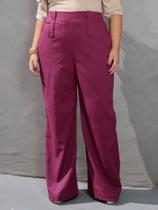 Calça de Linho Pantalona Plus Size Moderno