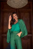 Calça de linho verde tamanho 42