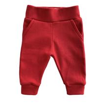 Calça de Malha em Algodão cor Vermelha para bebês