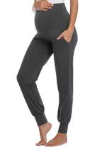 Calça de maternidade AMPOSH Stretchy Lounge Workout cinza tamanho M