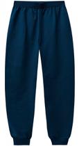 Calça de Moletom Adulto Masculina Flanelada Azul Marinho com Punho em Algodão Malwee Original