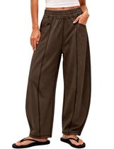 Calça de moletom Athlisan Baggy Barrel para mulheres, tamanho M