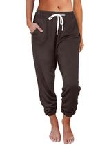 Calça de moletom AUTOMET para mulheres Lounge Pijama Joggers Brown S
