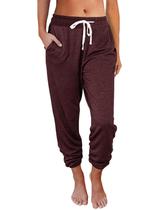Calça de moletom AUTOMET para mulheres Lounge Pijama Wine Red XL