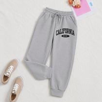 Calça De Moletom Califórnia Circulo Estampa Bonita Conforto Larga Meninas Street Calça De Moletom Califórnia Circulo Estampa Bonita Conforto Larga Meninas Street