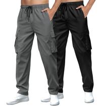 Calça de moletom cargo Mancozy Tactical Loose Fit para homens, pacote com 2 Calça de moletom cargo Mancozy Tactical Loose Fit para homens, pacote com 2