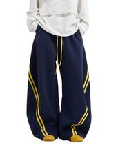 Calça de moletom Chmnigma Wide Leg para mulheres e homens, azul, tamanho XL Calça de moletom Chmnigma Wide Leg para mulheres e homens, azul, tamanho XL