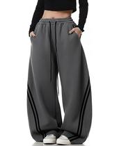 Calça de moletom Chmnigma Wide Leg para mulheres e homens cinza escuro tamanho XS Calça de moletom Chmnigma Wide Leg para mulheres e homens cinza escuro tamanho XS
