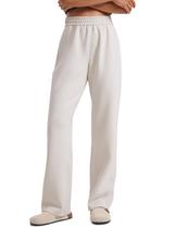 Calça de moletom CRZ YOGA SoftAura Wide Leg Modal feminina branca leitosa