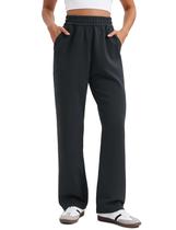 Calça de moletom CRZ YOGA SoftAura Wide Leg Modal preta para mulheres Calça de moletom CRZ YOGA SoftAura Wide Leg Modal preta para mulheres