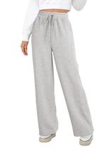 Calça de moletom Dokotoo 2024 Fall Wide Leg para mulheres cinza claro Calça de moletom Dokotoo 2024 Fall Wide Leg para mulheres cinza claro