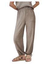 Calça de moletom Dokotoo, folgada e larga, para mulheres, marrom escuro