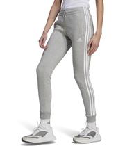 Calça de moletom feminina Adidas Essentials, 3 listras, lã, cinza