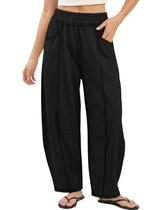 Calça de moletom feminina Athlisan Baggy Barrel preta de algodão tamanho S Calça de moletom feminina Athlisan Baggy Barrel preta de algodão tamanho S